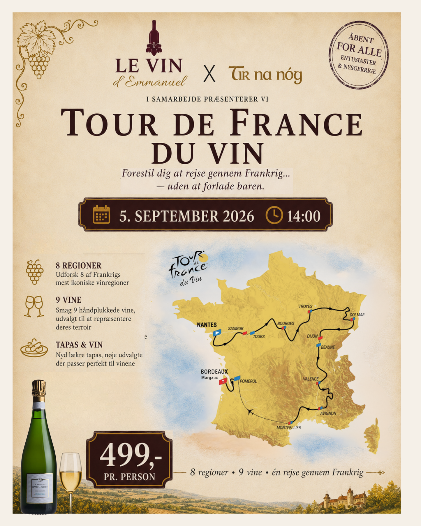 Fransk vinsmaning in Tír na nÓg - 5 September 2026